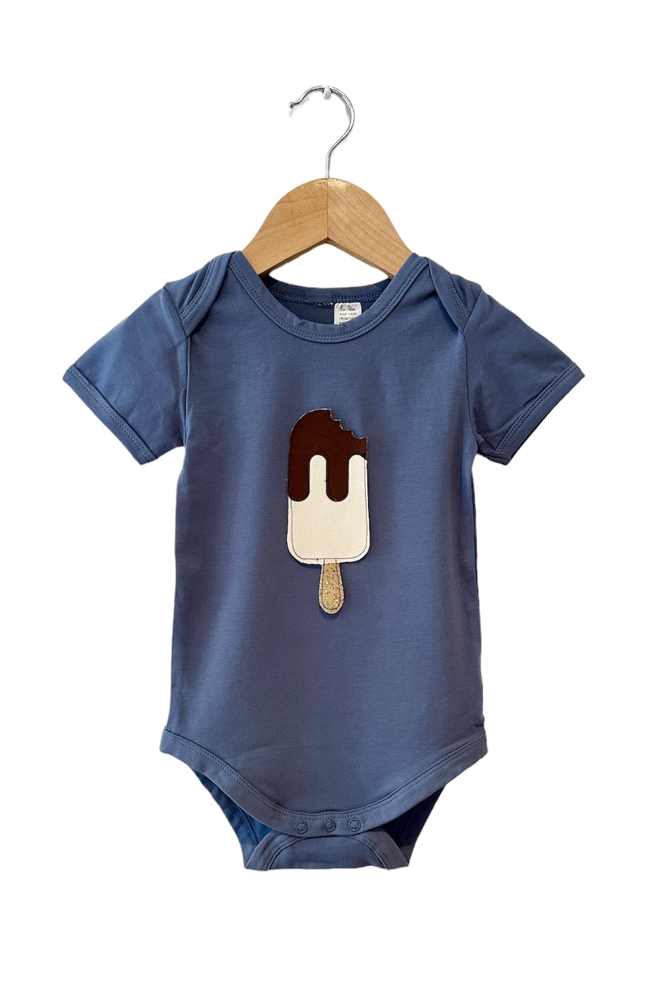 3. Choc Top Pop Short Sleeve Bodysuit PETROL BLUE