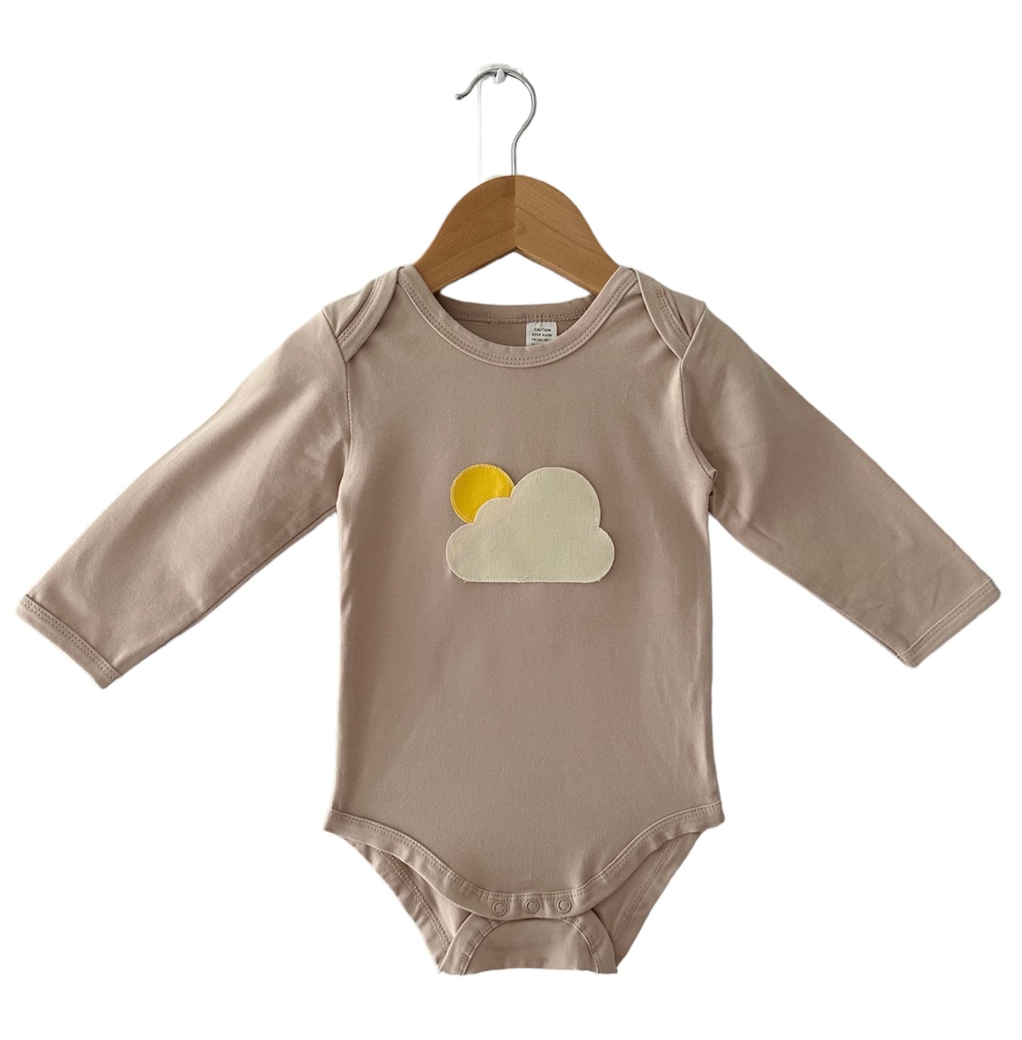 Calico Cloud long sleeve bodysuit SAND COLOUR