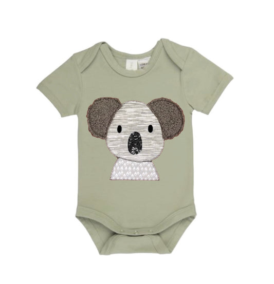 KESA koala short sleeve bodysuit EUCALYPTUS COLOUR