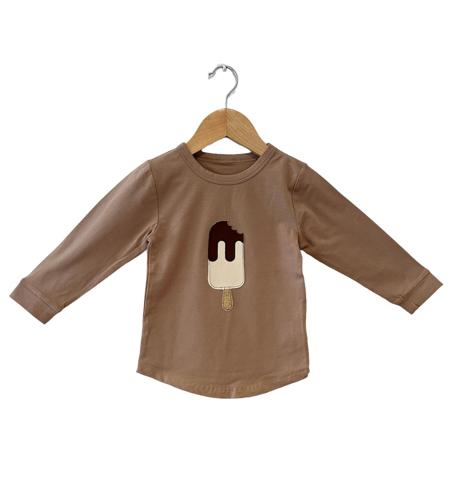 Choc Top Pop Long Sleeve Top CLAY COLOUR