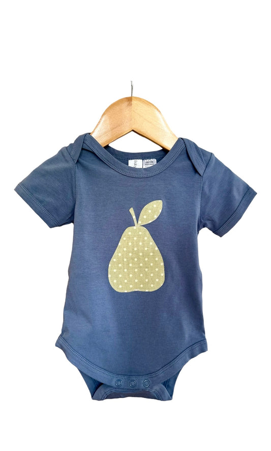 Pearfect Green Pear Short Sleeve Bodysuit  PETROL BLUE