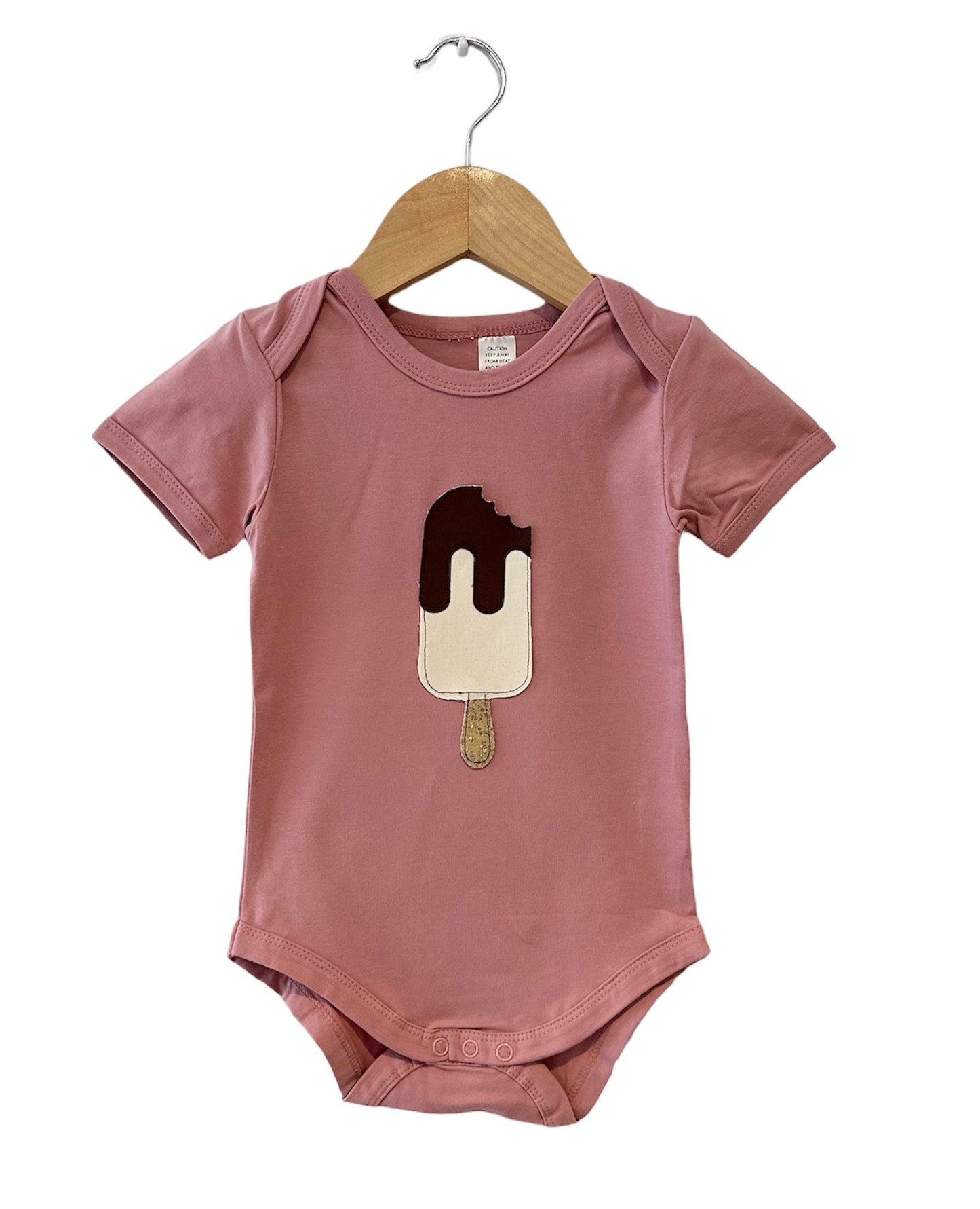 Choc Top Pop Short Sleeve Bodysuit PINK COLOUR