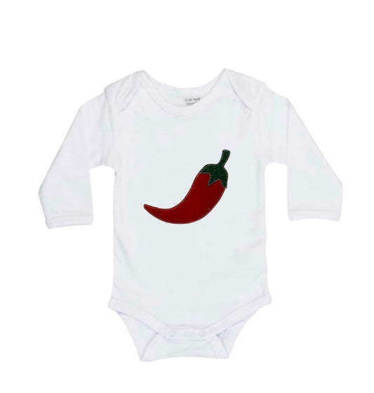 Limited Edition Chilli Long Sleeve Bodysuit WHITE Colour